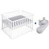 roba Box + Cuscino Serpente roba Style - Rettangolare 75 x 100 cm - Paracolpi in Microfibra - Rimovibile - Regolabile a 3 Altezze - 4 Ruote con Freni - Bianco e Grigio