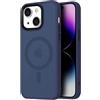 Mixroom - Cover Custodia Bumper Opaco per iPhone 13 Compatibile con MagSafe Accessori Cerchio Magnetico Integrato Retro Semitrasparente Bordo Morbido in TPU Silicone Blu Scuro