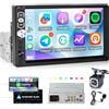 Techschermo Autoradio 1 Din con Carplay e Android Auto - Touch Screen HD da 7 Pollici Stereo Auto con Mirror Link EQ Bluetooth FM Radio SWC AUX USB + Telecamera Posteriore
