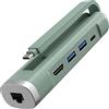 Elexlinco Hub USB C, Elexlinco 5-in-1 USB-C Hub Adattatore, 5Gbp Dual Porta USB-A Trasmissione, 100W PD Porta, 4K HDMI Porta, 1000Mbps RJ45 Ethernet Porta, Compatibile con MacBook, iPad, PC (Verde Menta)