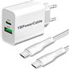 YBPowercable Caricatore USB C PD 25W &18W QC3.0 Caricabatterie con Cavo per Samsung Galaxy A35 A55 A25 A56 5G A26 5G/S24 S25 S22 S23 Plus Ultra A14 A13 A23 A33,Note 20,A52 A72 M23 M33,Alimentatore Carica Rapida