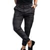 JUNWEI Pantaloni Chino da Uomo Pantaloni Scozzesi da Uomo, Pantaloni Elasticizzati Casual Slim Fit Pantaloni Eleganti A Scacchi Skinny for Uomo (Color : Noir, Size : XXL)