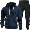 Daikascbny Completo Palestra Uomo Tuta Invernale - Felpa con Cappuccio e Zip e Pantaloni - Tuta da Ginnastica Traspirante in Cotone Felpato - Completo Sportivo