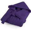 Bassetti Morbido Accappatoio 400 gr con Cappuccio 100% Cotone Uomo Donna Spugna Taglie Forti - ITALY Designed - Collezione MONIQUE - Nuovo (VIOLETTO LA - 4XL)