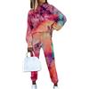 Onsoyours Tuta Donna Sportiva Set da Ginnastica Due Pezzi Tuta Palestra Invernale Abbigliamento Set a Maniche Lunghe da Casual Donna alla Moda Tuta E Bind Dye M