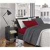 IlGruppone Il Gruppone Passione Casa Completo Letto in Morbido Cotone di Flanella Antipilling Lenzuolo sopra sotto Federe Bicolore - Bordeaux-Grigioscuro - Matrimoniale