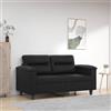Gecheer Divano,per Soggiorno,Moderno,con 2 Posti,in Similpelle,Nera,150x77x80 cm,Divano in Ecopelle Moderno,Divano Moderno,Divano in Pelle Artificiale,Divano 2 Posti Moderno