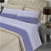 BANZAII TEXTILE INNOVATOR ONLINE Banzaii Set Completo Lenzuola Matrimoniale 100% Cotone, Made in Italy, con Angolo h 30 cm, Ida Blu