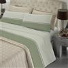 BANZAII TEXTILE INNOVATOR ONLINE Banzaii Set Completo Lenzuola Matrimoniale 100% Cotone, Made in Italy, con Angolo h 30 cm, Ida Verde