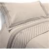 Laura Biagiotti Set Lenzuola Matrimoniali Maxi in Flanella di Puro Cotone Lena Beige, Caldo completo Letto Due Piazze Antipilling Lenzuolo Sopra Sotto con Angoli e Federe