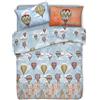 HomeLife Trapunta Singola Invernale 170X280 Made in Italy | Piumone Letto Singolo 300 gr/mq Autunno/Inverno | Piumone Imbottito Anallergico | Piumino Fantasia Mongolfiere e Citta' | Arancione, 1P
