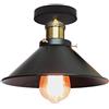 STOEX Vintage Plafoniera Retrò Industriale Ø220mm Lampada da Soffitto da Interno in Metallo a Forma di Cappello Lampada da Soffitto E27 Illuminazione Camera da letto Corridoio Soggiorno Loft Cucina (Nero)