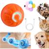 Doukesh Palla per Cani,Pallina per Cani che Si Muove da Sola,Ricaricabile Pallina Interattiva per Cani,Giocattoli Interattivi per Cani con Luci a LED,Palla Rotante Automatica Resistente per Cani (Arancione)