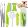 VINEST 5 Pezzi Pinzette per Zecche Set, Pinzetta Zecche con Scatola, Togli Zecche per Cani con Pinzette in Acciaio Inox Lente d'Ingrandimento Pettine Antipulci, Pinza per Zecche per Cani Gatti Umano