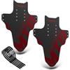 NICEDACK Parafanghi per Mountain Bike, 2 Pezzi, Mudguard Fit 20 - 29 Pollici MTB parafango Anteriore e Posteriore Compatibile con parafanghi per Bicicletta (Rosso)