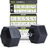 PhysKcal Manubri esagonali da 15 kg, Singoli, inodori, Rivestiti in poligomma, Set da 2,5 kg, 5 kg, 7,5 kg, 10 kg, 12,5 kg, 15 kg, 20 kg, Set di Pesi per Palestra Domestica