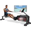 VOWVIT Vogatore per la casa, vogatore d'acqua con monitor Bluetooth e supporto per tablet, app Kinomap compatibile con vogatore d'acqua, montaggio facile, dimensione massima utente 210 cm
