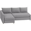 HomeTown Market Durevole fodera di ricambio per divano Friheten, compatibile con la fodera componibile angolare per divano letto IKEA Friheten. Solo copridivano! (Poliestere Grigio chiaro destra più lungo)