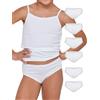 POMPEA Slip Girl Intimo, Bianco, 8-9 (Pacco da 6) Bambine e Ragazze