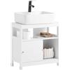 SoBuy Mobile Sottolavabo per Bagno Mobile Bagno Salvaspazio con Colonna Design Moderno per Bagni Piccoli 60x60x30 cm BZR185-W