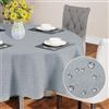 Generico Tovaglia Antimacchia Rotonda Grigio chiaro 140x180cm Impermeabile Tovaglia Effetto Lino Tovaglie da Esterno per Protezione Tavolo, Sala da Pranzo, Giardino