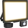 Willpower Faro LED Esterno con Sensore di Movimento 50W 5000LM Faretto LED Bianca Caldo 3500K Proiettore LED IP66 85V-265V Luce di Sicurezza per Giardino Cortile Garage Patio Corridoio