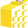 Teruntrue Confezione da 10 runner da tavola gialli, runner da tavola in raso, runner da tavola in seta 30x183 cm per tavolo da pranzo, matrimonio, banchetti di compleanno, fidanzamenti, decorazioni per feste