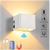 Audor Applique da parete interno con sensore Batteria 5W, Applique led da parete interno Batteria in Alluminio 4000mAh USB ricaricabile Illuminazione a parete Lampada magnetica senza fili per il camera