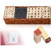 ZoeTekway Confezione da 40 timbri con lettere,piccoli simboli alfabetici in legno vintage,lettere, numeri con set di tamponi di inchiostro,per scrapbooking, artigianato,biglietti di auguri fai-da-te