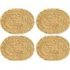 HMF tovaglietta intrecciata in giacinto d'acqua, sottopiatti lavabili | Set da 4 | Ovale, 40 x 30 cm