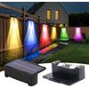 JBdusn 2 pezzi Lampada da parete a energia solare, 12 modalità Lampade Solare da Giardino, IP65 Impermeabile RGB Luci Solari Esterno, applique da esterno solare per Giardino, Patio, Recinzione