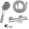 Fortis set vasca con rubinetteria, doccetta con 1 tipo di getto, asta saliscendi, supporto doccetta, flessibile doccetta, 7811100PC+5318500PC+53162125PC+15505PC, Brera cromo [Rubinetteria Bagno > Rubinetteria Vasca]