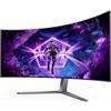 AOC Agon Pro AG456UCZD Monitor da gioco curvo OLED WQHD 45 pollici, 240 Hz, 0.03 ms GtG, HDR10, FreeSync Prem. Pro, G-Sync comp. (3440x1440, HDMI 2.0, DisplayPort 1.4, USB-C (90 W PD), Hub USB) nero