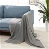 Amazon Basics decorativa leggera in poliestere riciclato Copriletto, 127 x 152 cm, Motivo a spina di pesce grigio scuro e grigio chiaro