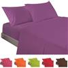 ECOMMERC3 | Set di lenzuola da 4 pezzi, per letto da 180, realizzato al 100% in Spain - Set di lenzuola con lenzuolo con angoli, sopra e 2 federe per cuscino da 45 x 100 colori lilla