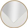 Dmora - Specchio Bondeno, Specchiera, Articolo d'arredo a muro, Decorazione con specchio, 80 x 4 h80 cm, Bianco e Oro