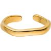 Purelei Nakuna Ring (Oro, Argento, Rosa) Anello da donna Argento placcato oro 18 carati, anello resistente all'acqua con design curvo, misura regolabile, regalo per le donne (S/M, Oro)