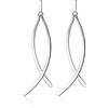 SLUYNZ Orecchini pendenti in argento Sterling 925 per donne, orecchini a barra piatta, linea curva, The total earring length is 4.6cm, Argento sterling, Nessuna pietra preziosa