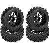 Kuuleyn RC 1:10 Pneumatici di Ricambio, 4 Pezzi/Set Pneumatico Fuoristrada da Corsa Pneumatico in Gomma Cerchio Ruota per Hsp Redcat Exceed Rc Traxxas Tamiya Hpi 1/10 Auto(Nero)