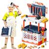 deAO Banco degli Attrezzi per Bambini, Trapano Elettrico e Realistico, Set di 90 Pezzi Trasformabile, Gioco di Finzione, Giocattoli da Costruzione