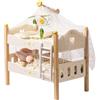 ROBUD Letto per Bambole in Legno, a Castello Impilabile e Rimovibile, 43 cm, Con Biancheria da Letto, Accessori e Giocattolo per Bambini