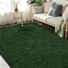 FVVRAX Tappeto in tessuto in pile morbido 150 x 240 cm Verde scuro | Tappeto shaggy extra morbido antiscivolo per soggiorno e camera da letto | Tappeto confortevole per bambini e animali domestici