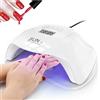 SQUADO Lampada UV LED per Unghie, 54W, Display Digitale, 4 Timer, Lampada Unghie Professionale per Manicure e Pedicure, Sensore Automatico, Bianco