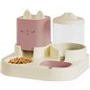 Generic Automatico, Distributore di acqua per cani di grande capacità, Distributore Crocchette Gatto, Cane, Doppia Ciotola con Bottiglia d'acqua Automatica per Cani E Gatti