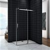 Mato Box Doccia Angolare Porta Scorrevole con Parete Laterale 120x80x195 cm Vetro Temperato Trasparente 8 mm Anticalcare Telaio Cromo Lucido