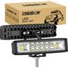 RIGIDON 2 Pezzi 6 Pollici 16cm 24W Faretti Led Moto, 12V 24V Faro a Led, Barra Luce Led, Faro da Lavoro Led Per Auto Camion Fuoristrada UTE ATV Trattore 4x4 Veicoli Barca, 6000K Bianca