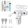 Tissting Serrature Tissit Sash Jammer, chiavi bloccanti con 2 chiavi, per porte e finestre in PVC UPVC