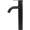 Minnhua Rubinetto per lavabo alto Rubinetti, Bagno Nero Rubinetto Lavabo Monocomando in Acciaio Inossidabile Miscelatore per Bagno Controllo Acqua Calda e Fredda per Alto Rubinetti Cromo