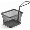LACOR Cestino da Portata Snack Nero, Cestino Quadrato, Cestino Patatine Fritte, Cestello in Acciaio Inox, Non Valido per Friggere, 12x10x9 cm, Finitura Nera Opaca, 61152