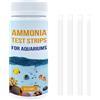 MiOYOOW Strisce Reattive per Acquario, 50 Strisce Test Ammoniaca per Acquario, Kit di Ammonia Test per Durezza Totale, Carbonata, PH, Nitrito, Nitrato, Cloro